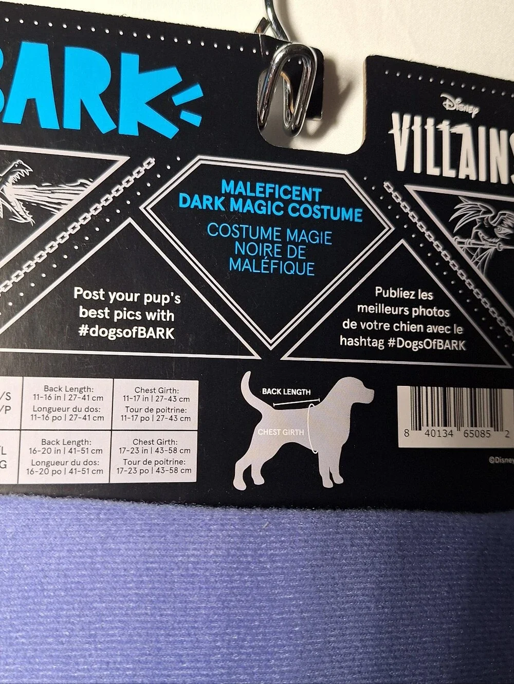 NWT Bark Maleficent Dog Costume S